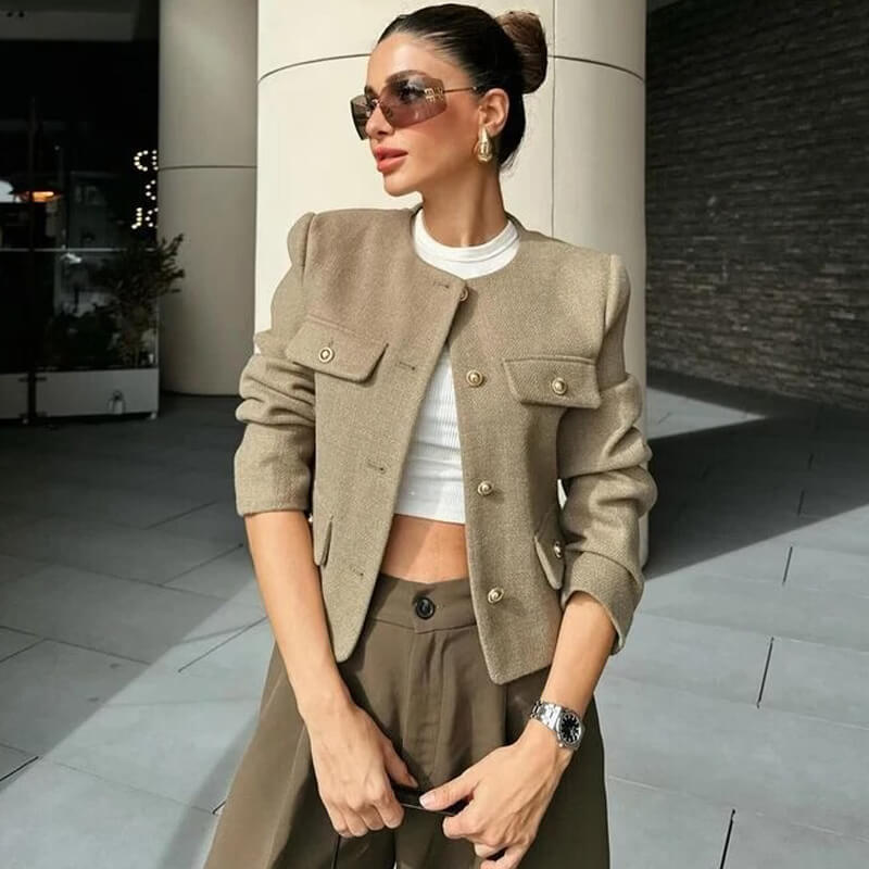 Cropped Button Coat