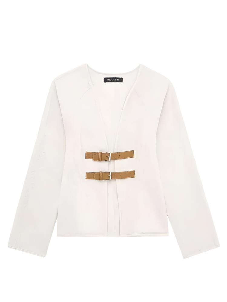 Woolen Jacket with Leather Buckles